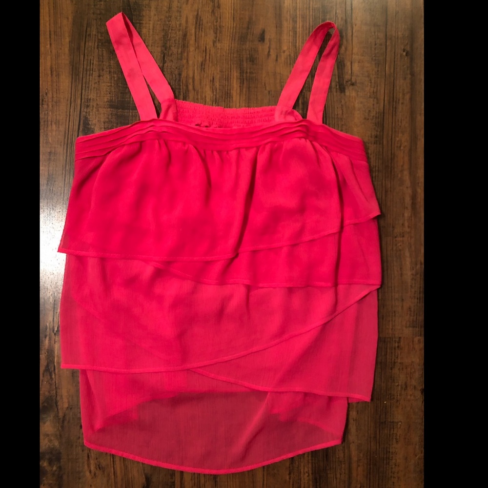 Tiered flounce ruffle tank top